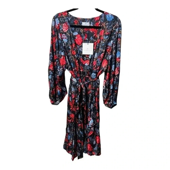 1242. CHLOE KRISTYN FALLON KNEE LENGTH DRESS SIZE 1X WITH TIE AROUND WAIST MINI - Picture 2 of 11